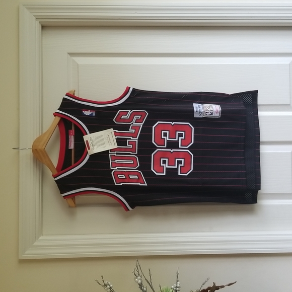 SCOTTIE PIPPEN CHICAGO BULLS PINSTRIPE JERSEY SIZE SMALL - Picture 2 of 11
